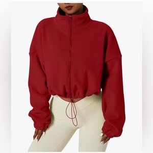 NWT BOLD RED FLEECE SHERPA STYLE JACKET-M